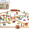 Set de Tren de Madera On Track USA de 100 Piezas Todo en