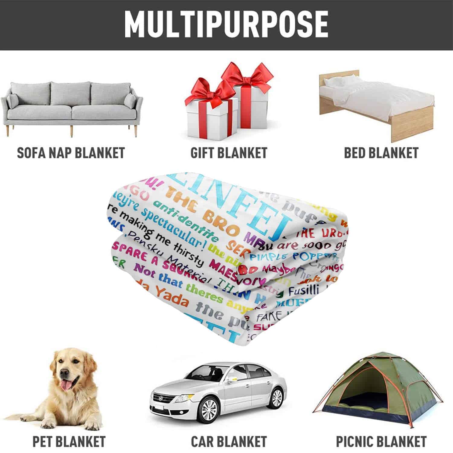 Manta de 50" x 80" de Lana Cálida y Suave para Sofá - Mejor - Imagen 5