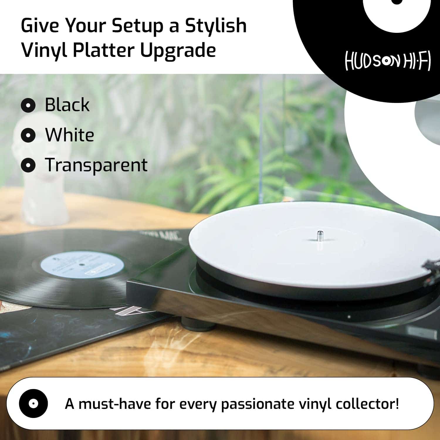 Tapete de Tocadiscos de Acrílico - 11.75" Blanco Tapete de - Imagen 8