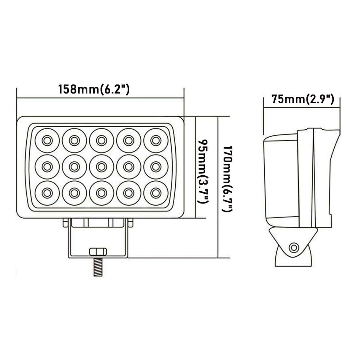 Faros de trabajo LED rectangular súper brillantes para - Imagen 3