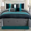 Juego de Edredón Moderno de 7 Piezas Oversize Teal