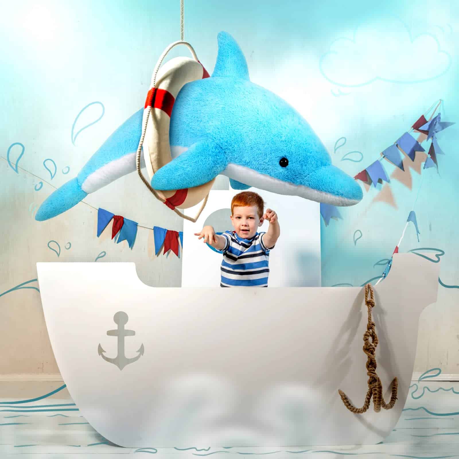 MorisMos - Peluche de Delfín gigante de 55", juguete de - Imagen 5