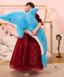 MorisMos - Peluche de Delfín gigante de 55", juguete de