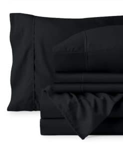 Juego de sábanas de lujo para hotel Bare Home -Negro