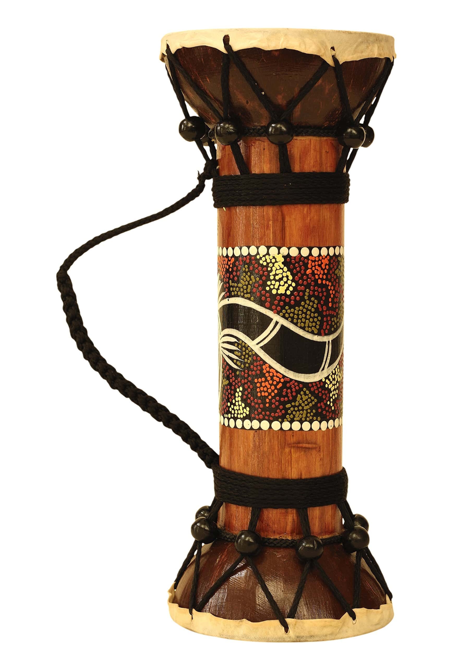 Djembe de Madera Tallada a Mano de Doble Cara de Colección