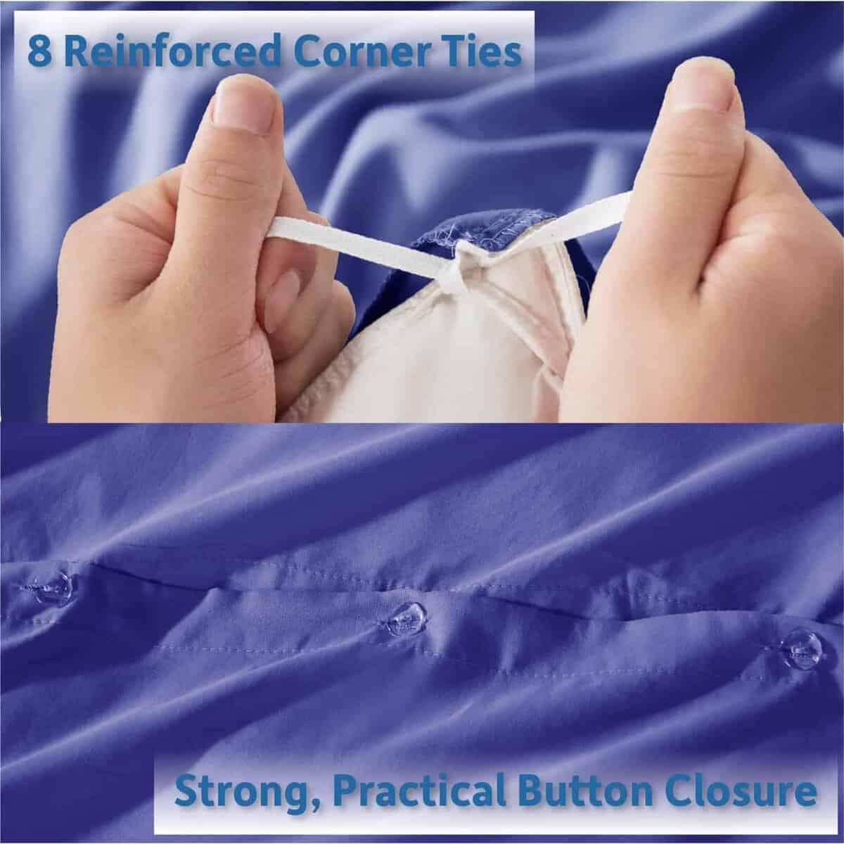 Juego de Funda Nórdica Azul Real Nestl Queen Size - Suave - Imagen 5