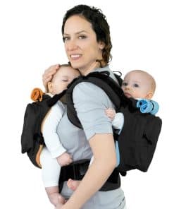Portabebés TwinGo Original (Negro, Naranja & Azul) -