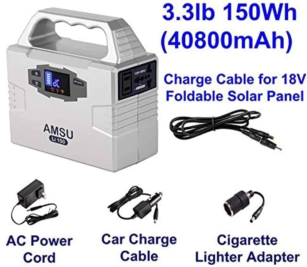Generador Solar Portátil de 3.3lb 100W (Pico 200W) (UPS, - Imagen 3