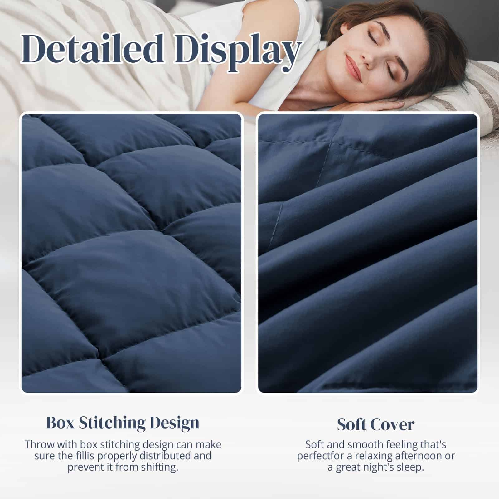 Mantas de Plumas Peace Nest para Sofá 50x70 -Azul Marino - Imagen 5