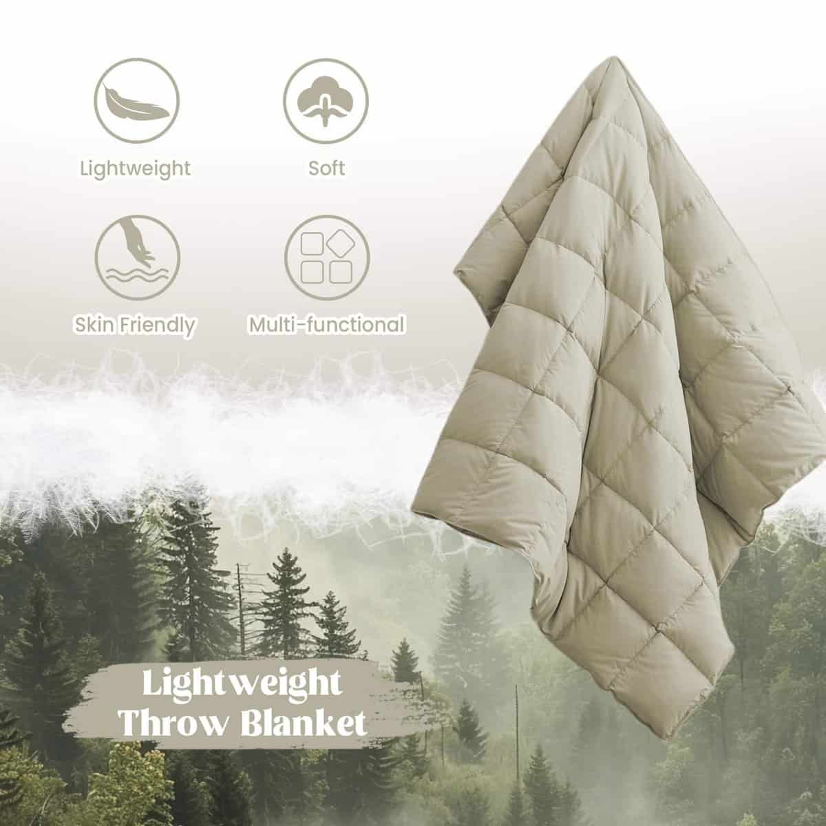 Manta de plumas suave puredown para sofá ligera y portable - Imagen 3