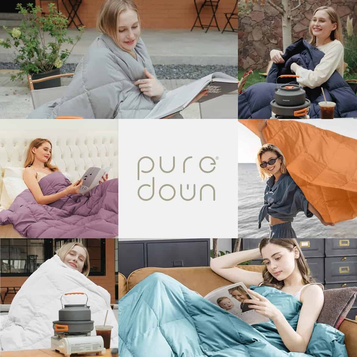 Manta de plumas suave puredown para sofá ligera y portable - Imagen 7