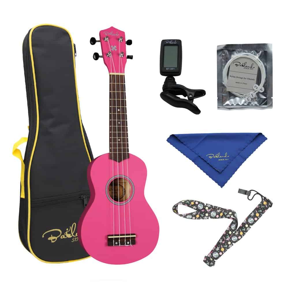 Kit de iniciación de ukelele soprano de madera de 21