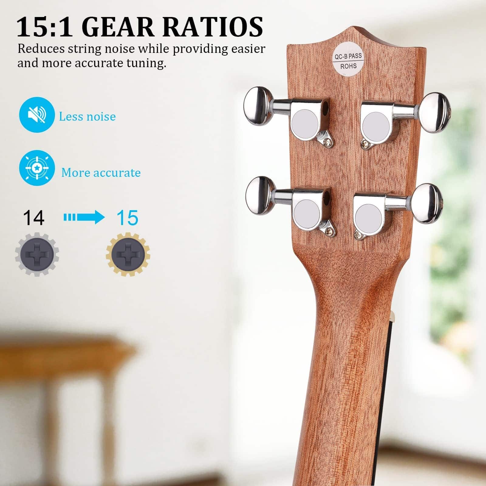 Ukelele Soprano Hricane 21 pulgadas para Principiantes - Imagen 3