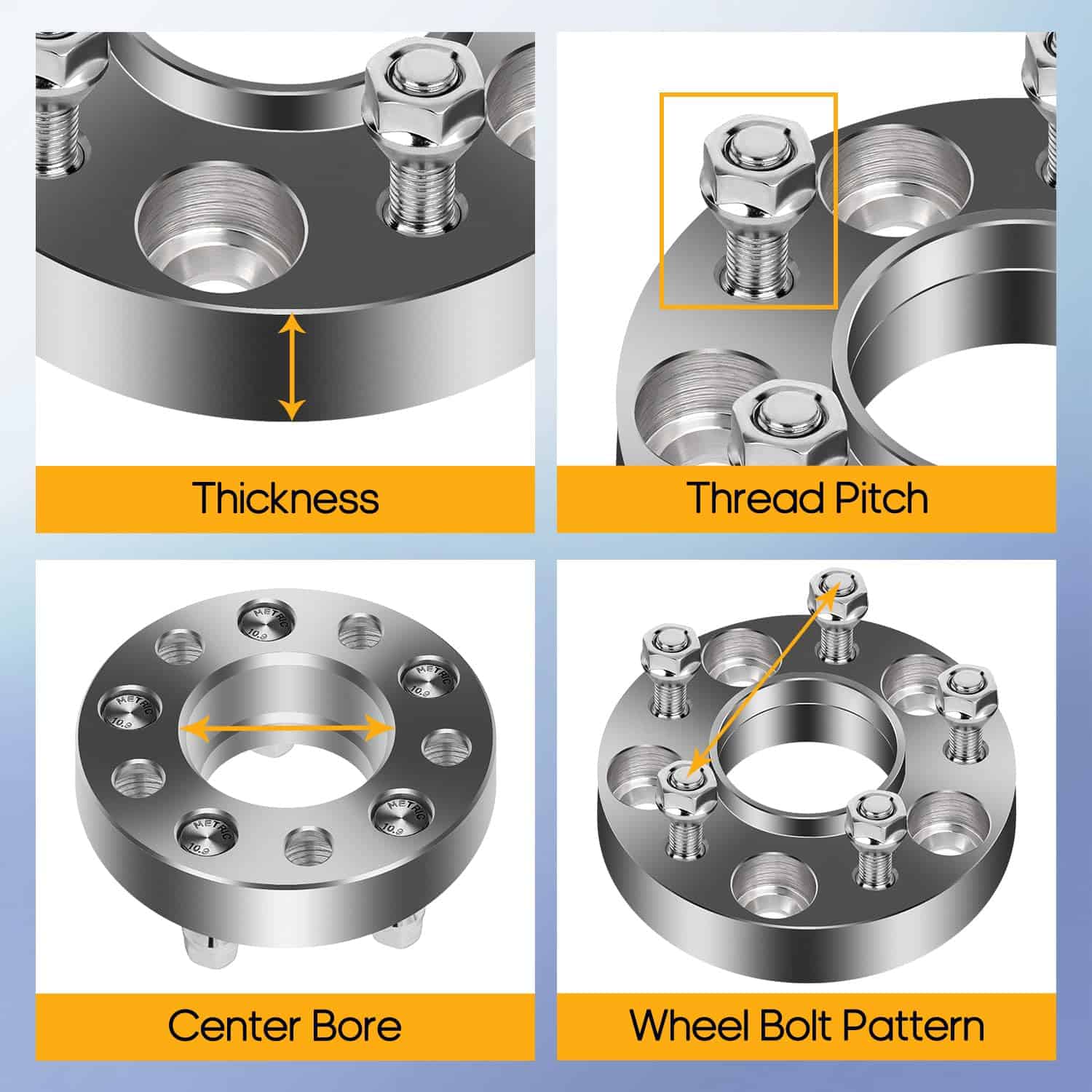 OCPTY 4PCS Separadores de Rueda Hub Centric 5 Lug 5x4.5 a - Imagen 4