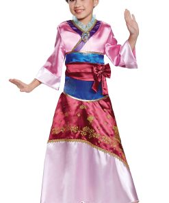 Disfraz de Mulan Deluxe, Rosa, Talla Pequeña (4-6X)