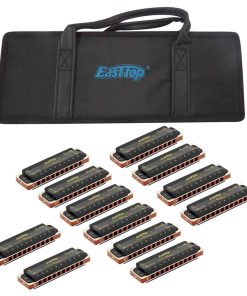 Set de 12 armónicas diatónicas de Blues East Top, Armónica