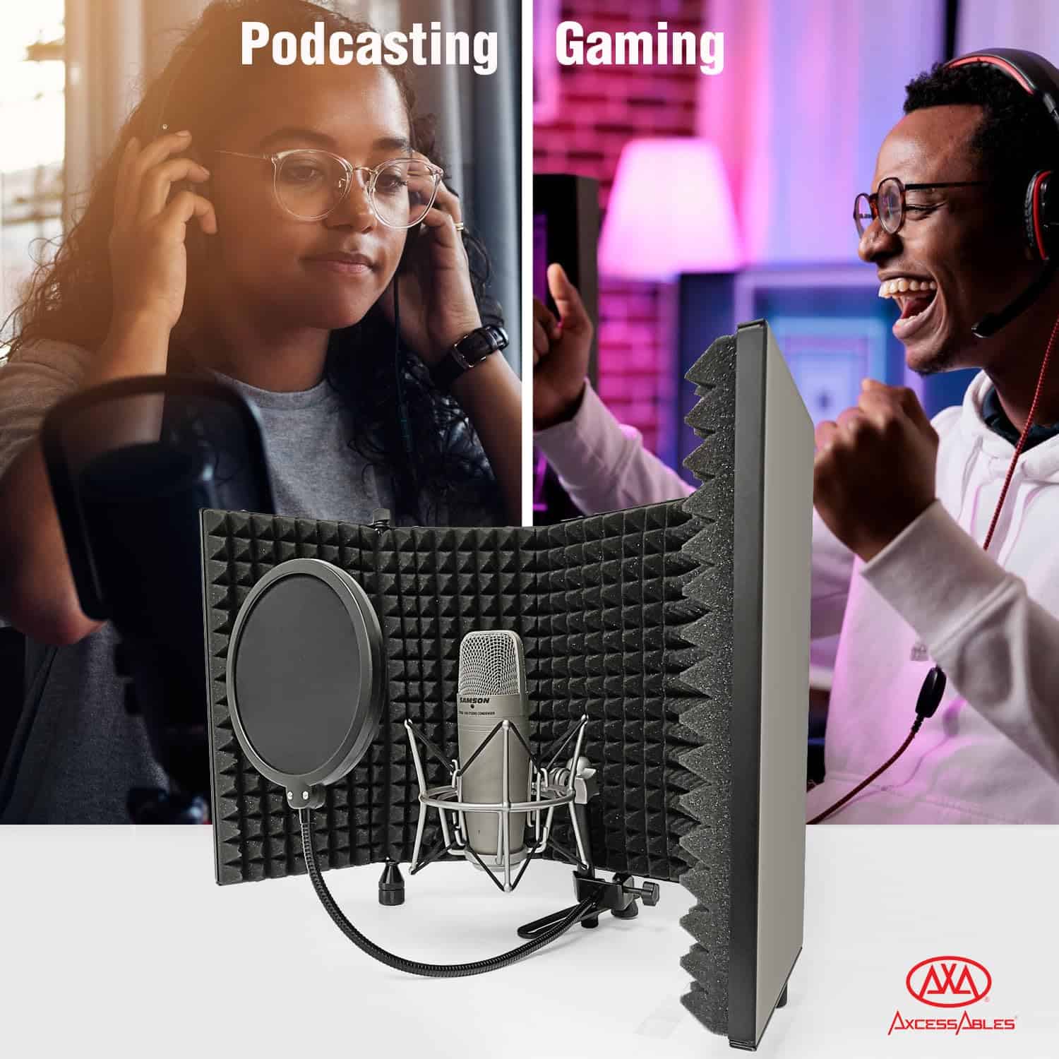 AxcessAbles Gran Escudo de Aislamiento para Micrófono de - Imagen 8