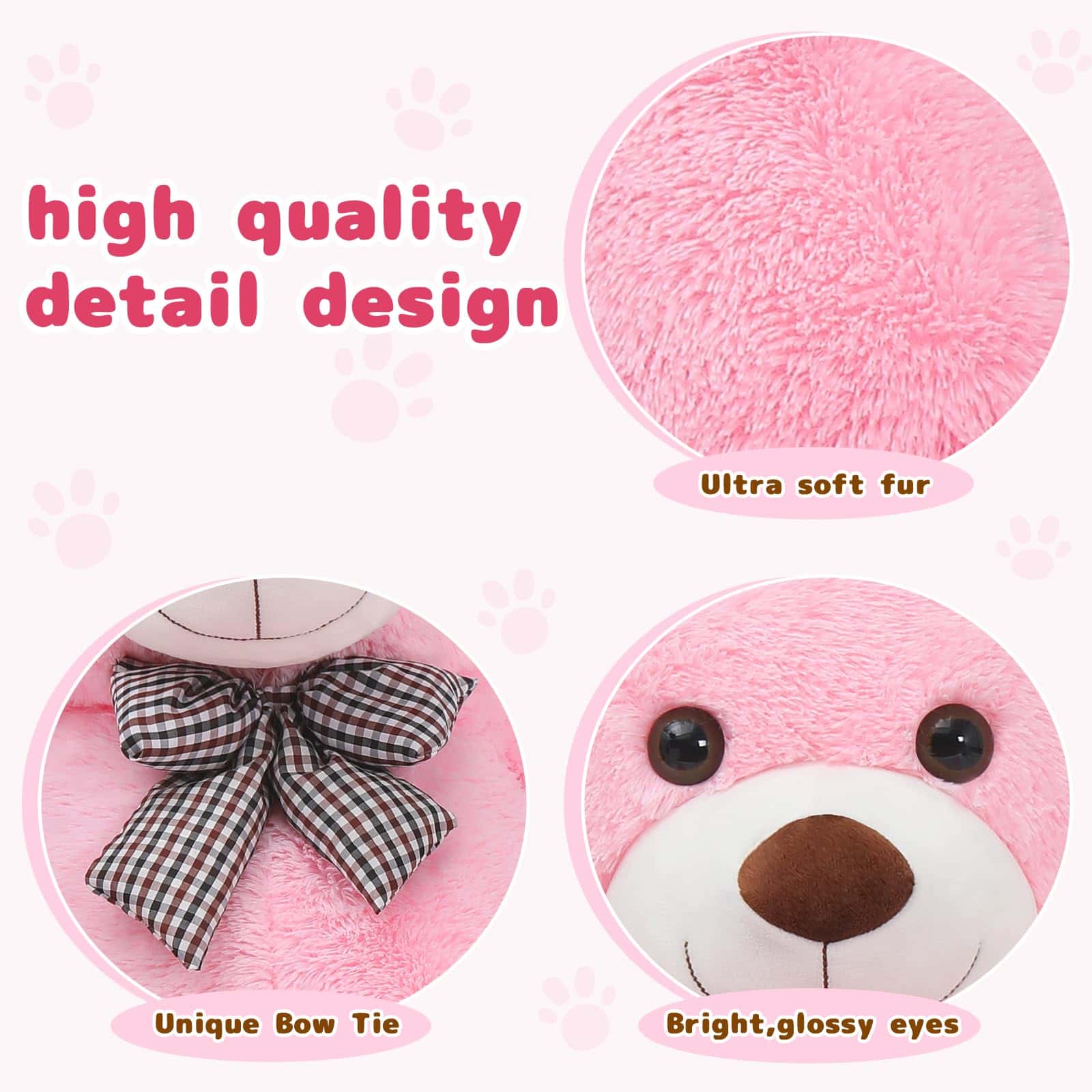 MaoGoLan Oso de Peluche Gigante Rosa de 55 pulgadas Oso - Imagen 7
