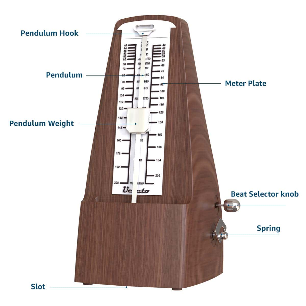 Metronomo Mecánico con Sonido Fuerte/Alta Precisión/No - Imagen 6