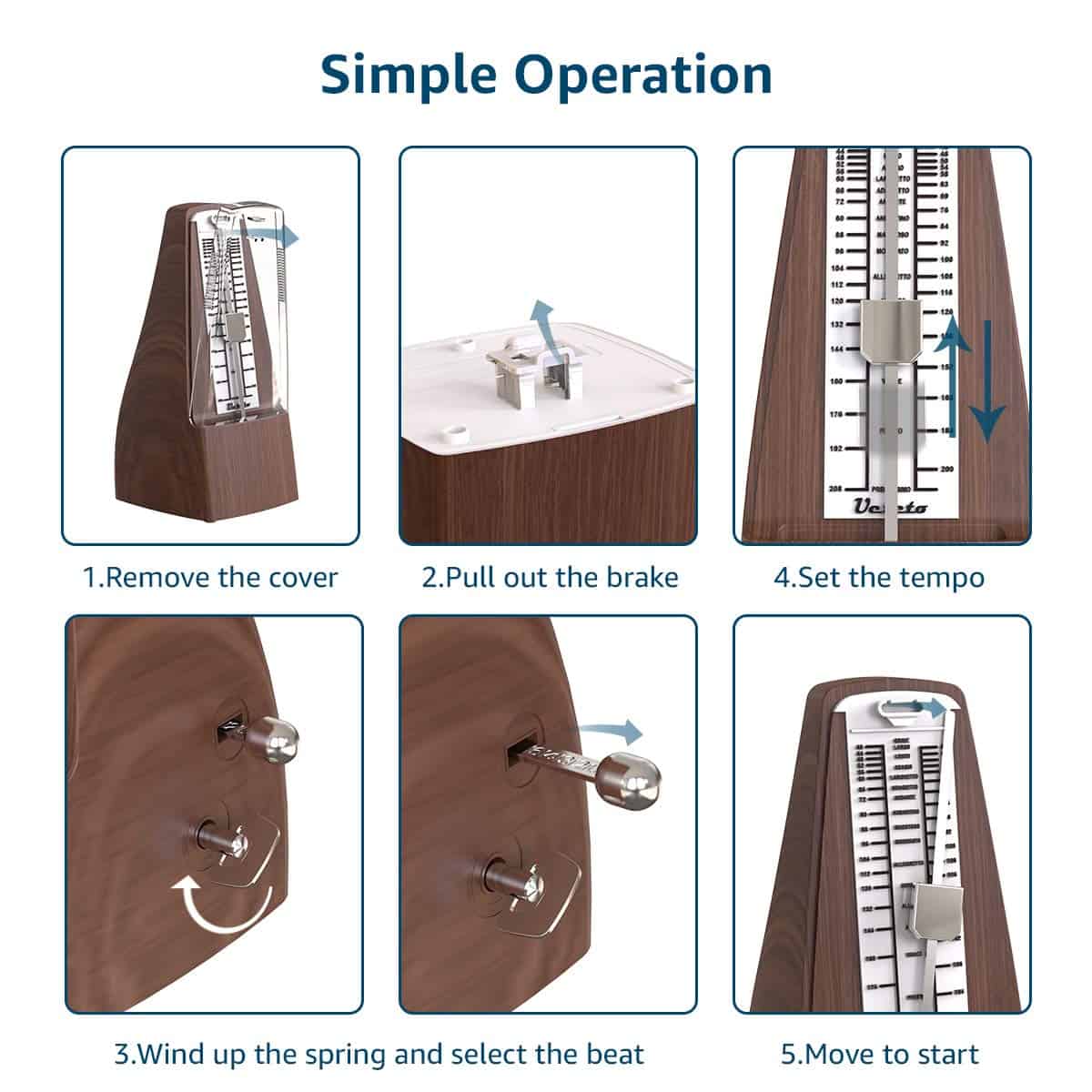 Metronomo Mecánico con Sonido Fuerte/Alta Precisión/No - Imagen 5