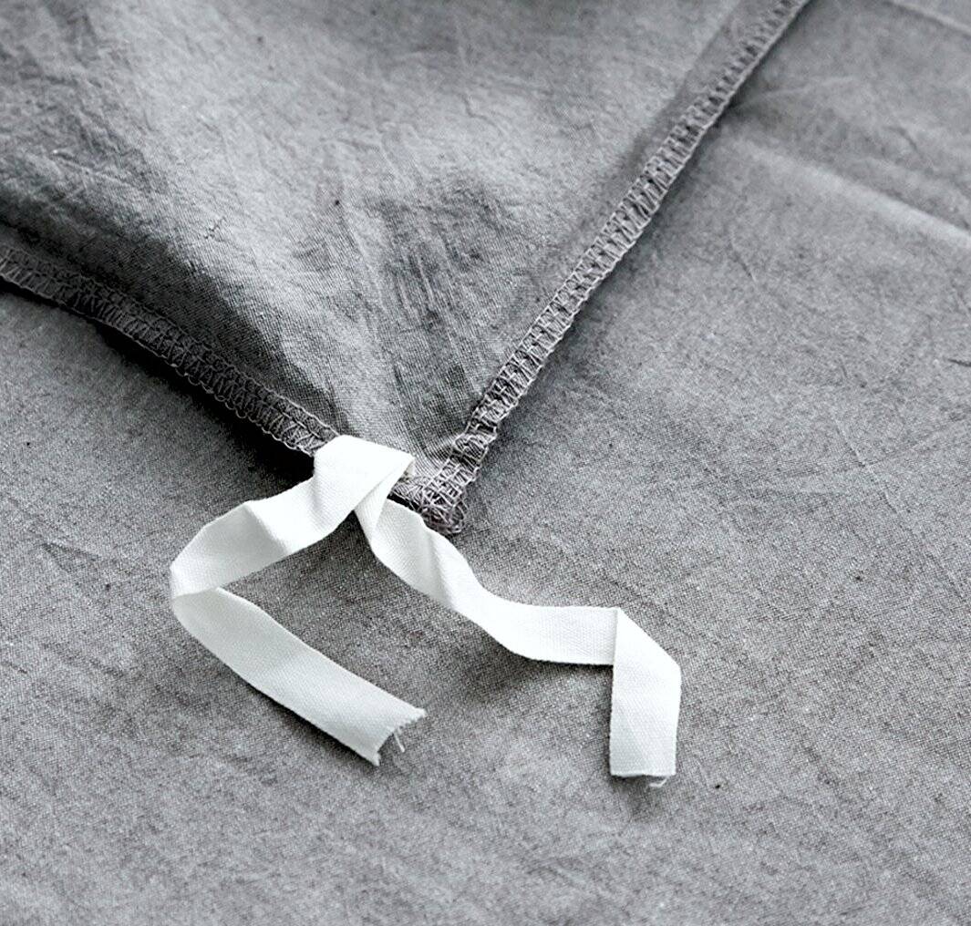 Juego de Funda de Edredón de Algodón Lavado -Gris - Imagen 4