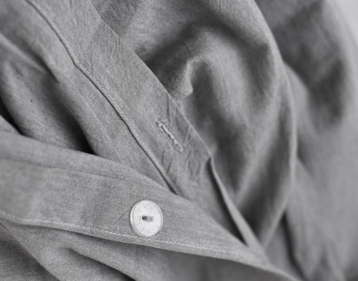 Juego de Funda de Edredón de Algodón Lavado -Gris - Imagen 5