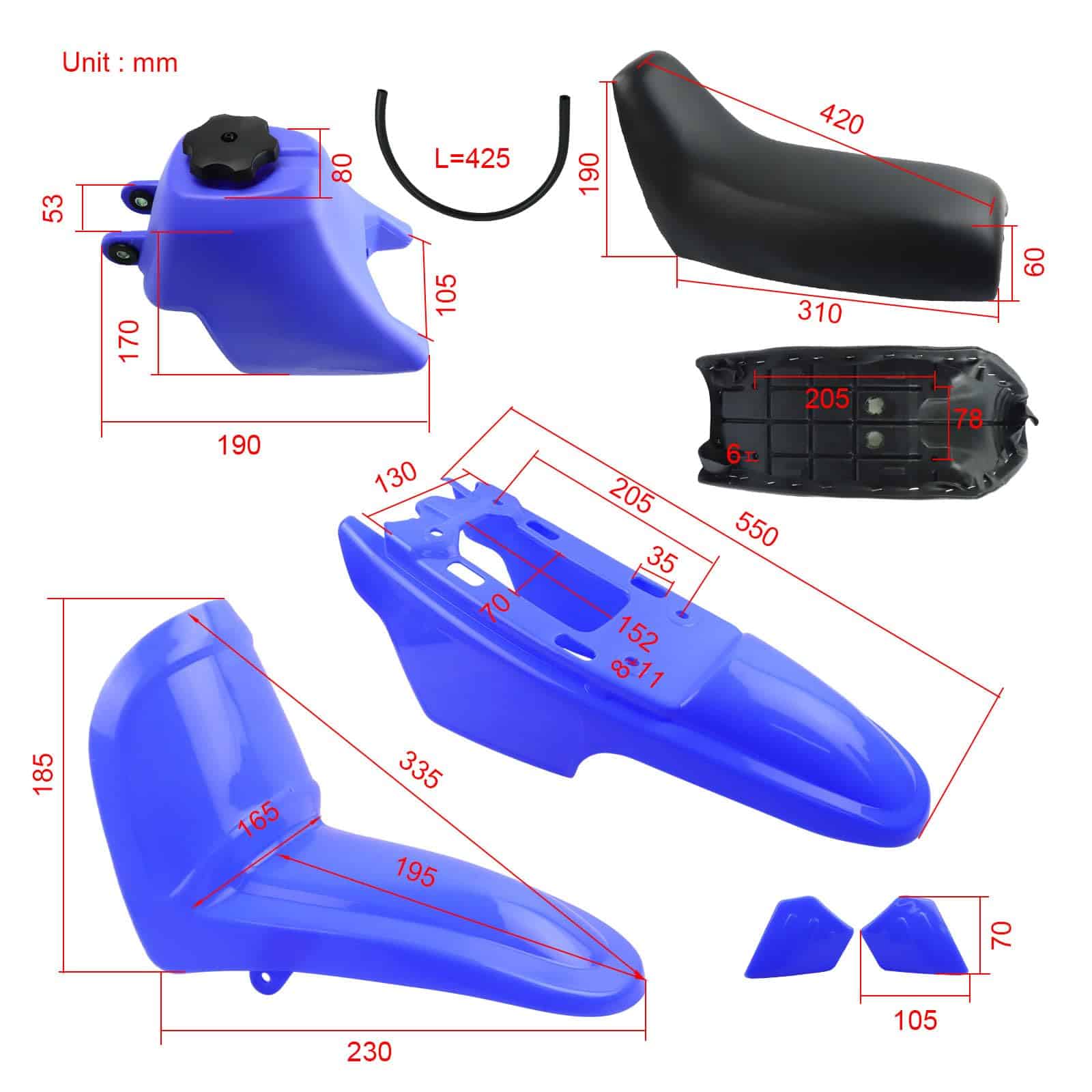 Kit de Plástico Completo de Guardabarros y Tanque de - Imagen 3