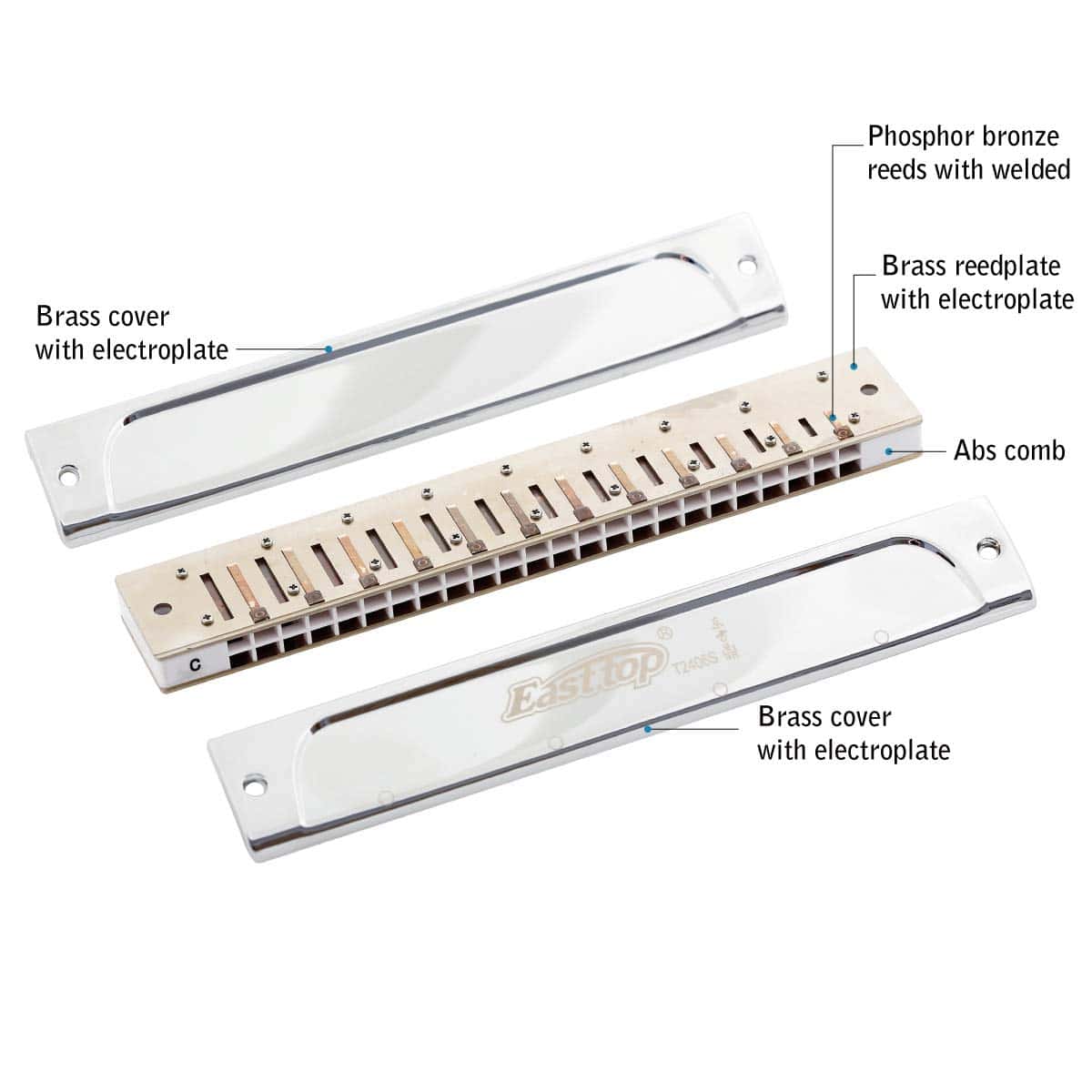 Set de Armónicas de Trémolo East Top de 7 Claves 24 - Imagen 6