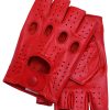 Guantes de cuero sin dedos para hombres de Riparo -Rojo