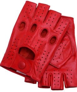 Guantes de cuero sin dedos para hombres de Riparo -Rojo