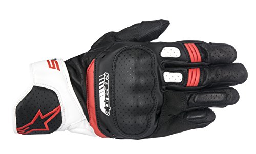 Guantes de Moto de Calle para Hombre -Negro/Blanco/Rojo