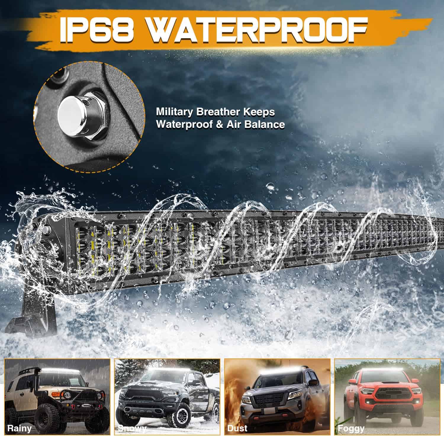 Barra de luz LED curva de 54 pulgadas, Niking Auto 832W - Imagen 6