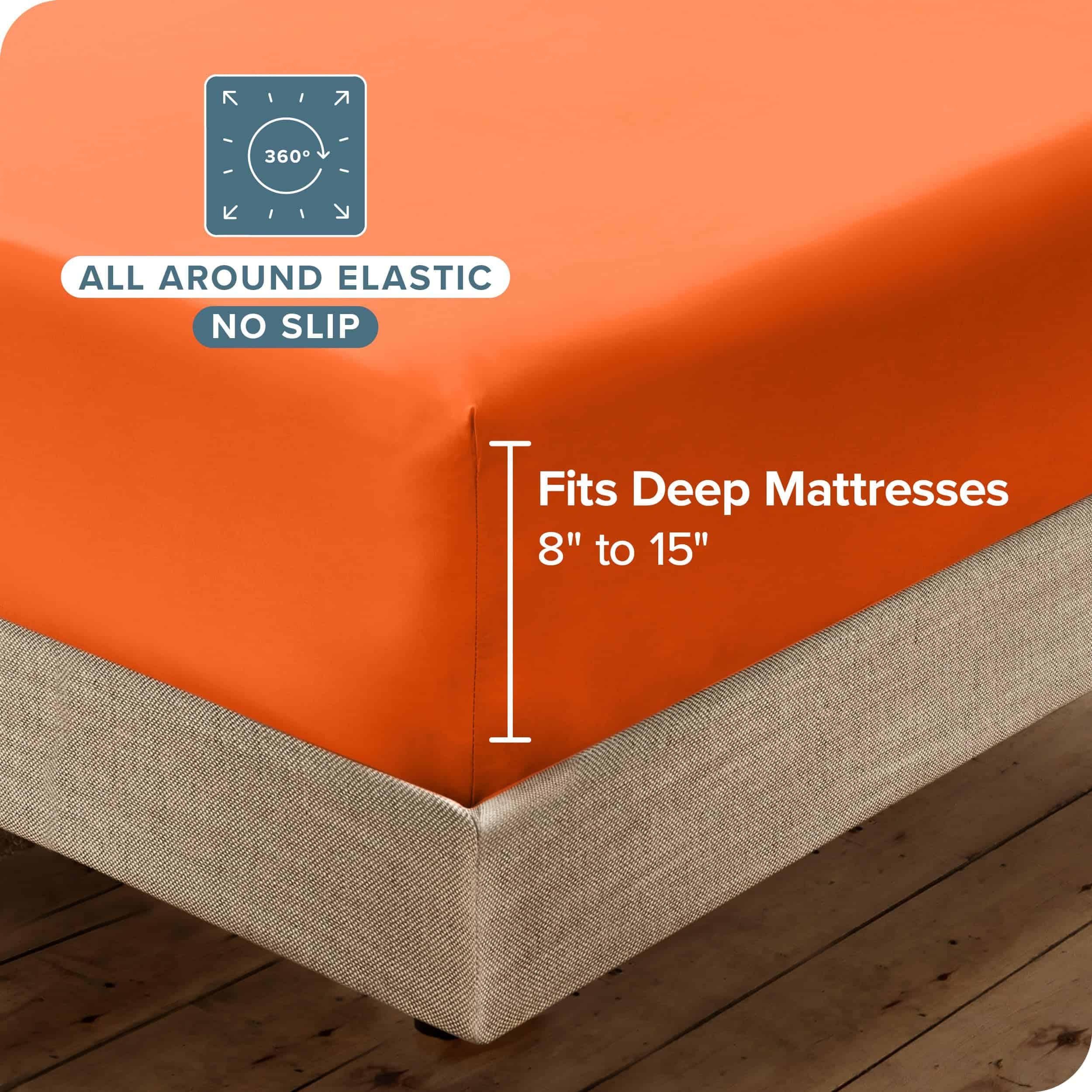 Juego de sábanas Twin XL de Bare Home - -Naranja - Imagen 7