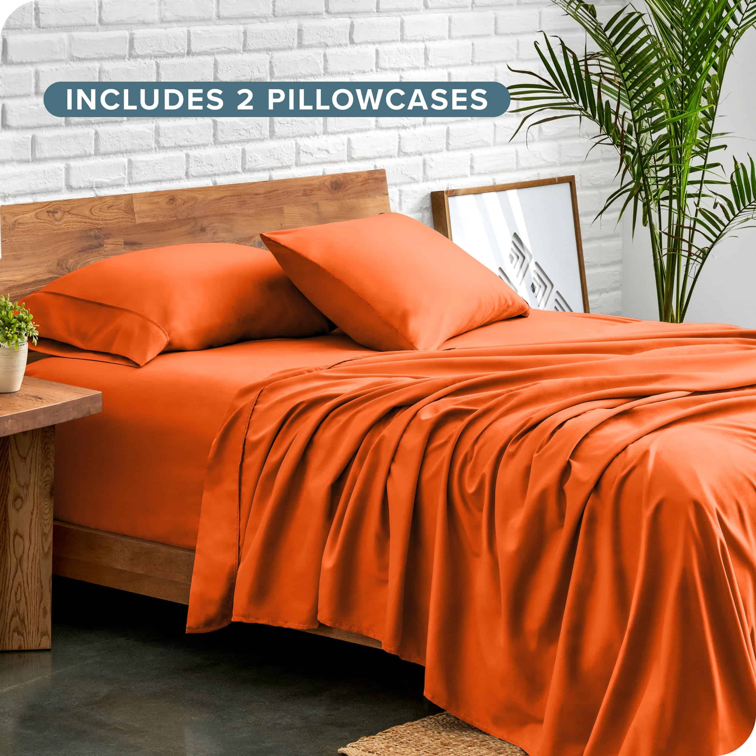 Juego de sábanas Twin XL de Bare Home - -Naranja - Imagen 6