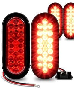 TRUE MODS 4pc 6" Juego de luces traseras LED ovales rojas