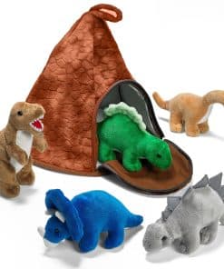 PREXTEX Volcán de Peluche con 5 Dinosaurios de Peluche -