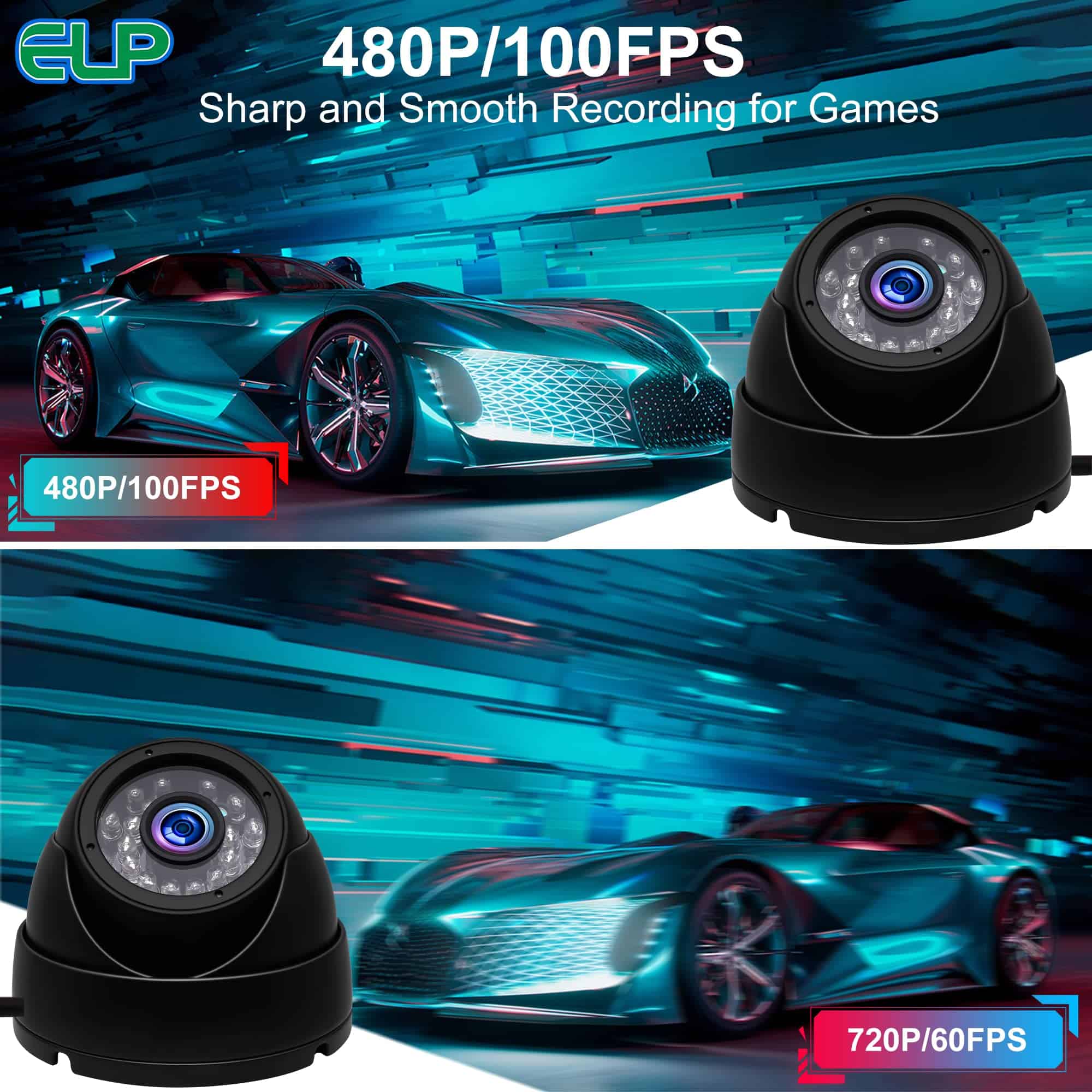 Cámara Domo ELP de 3.6mm 1080P con Visión Nocturna LED IR - Imagen 6