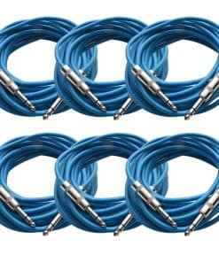 Seismic Audio - SATRX-25Blue6 - Pack de Seis (6) Cables de