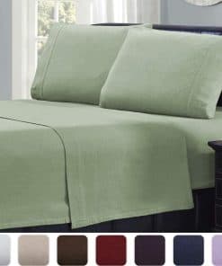 Juego de sábanas de franela de algodón -Sage