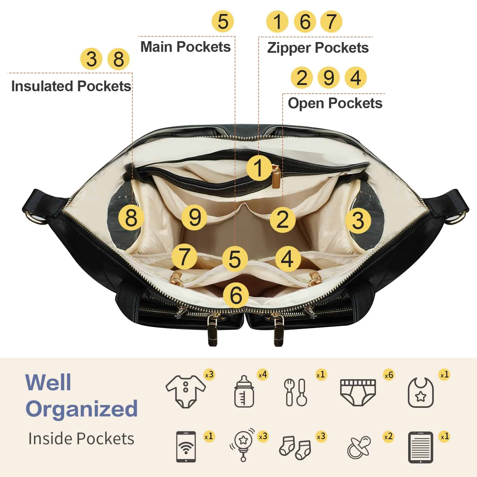 Bolso de pañales Miss Fong - Bolso de mano para bebé en - Imagen 5