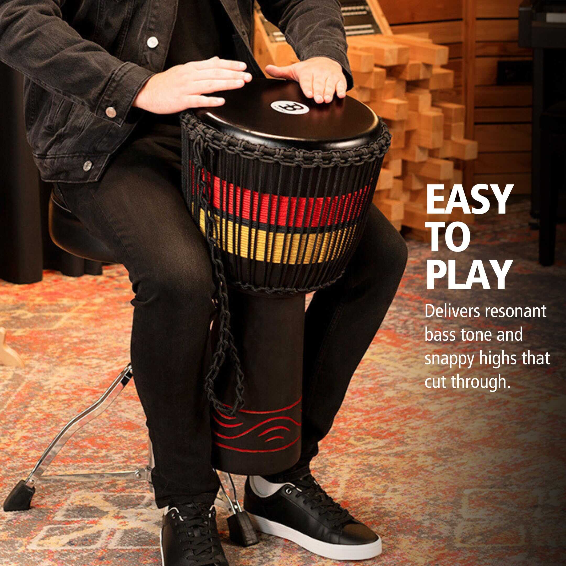 Meinl Percussion ADJ7-L Djembe estilo Africano Serie Fire - Imagen 3