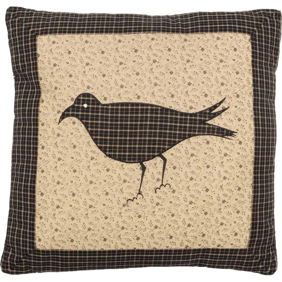 Almohada VHC Brands Kettle Grove Crow 16x16 Accesorio de