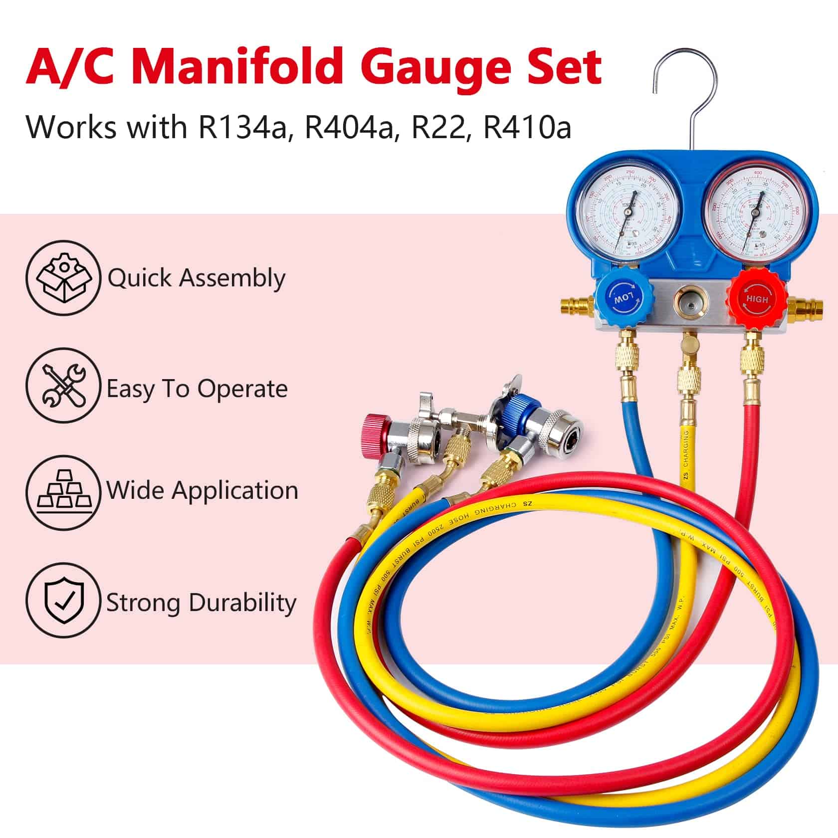 B4B BANG 4 BUCK Bang4buck Manifold Gauge Set, AC Manifold - Imagen 6