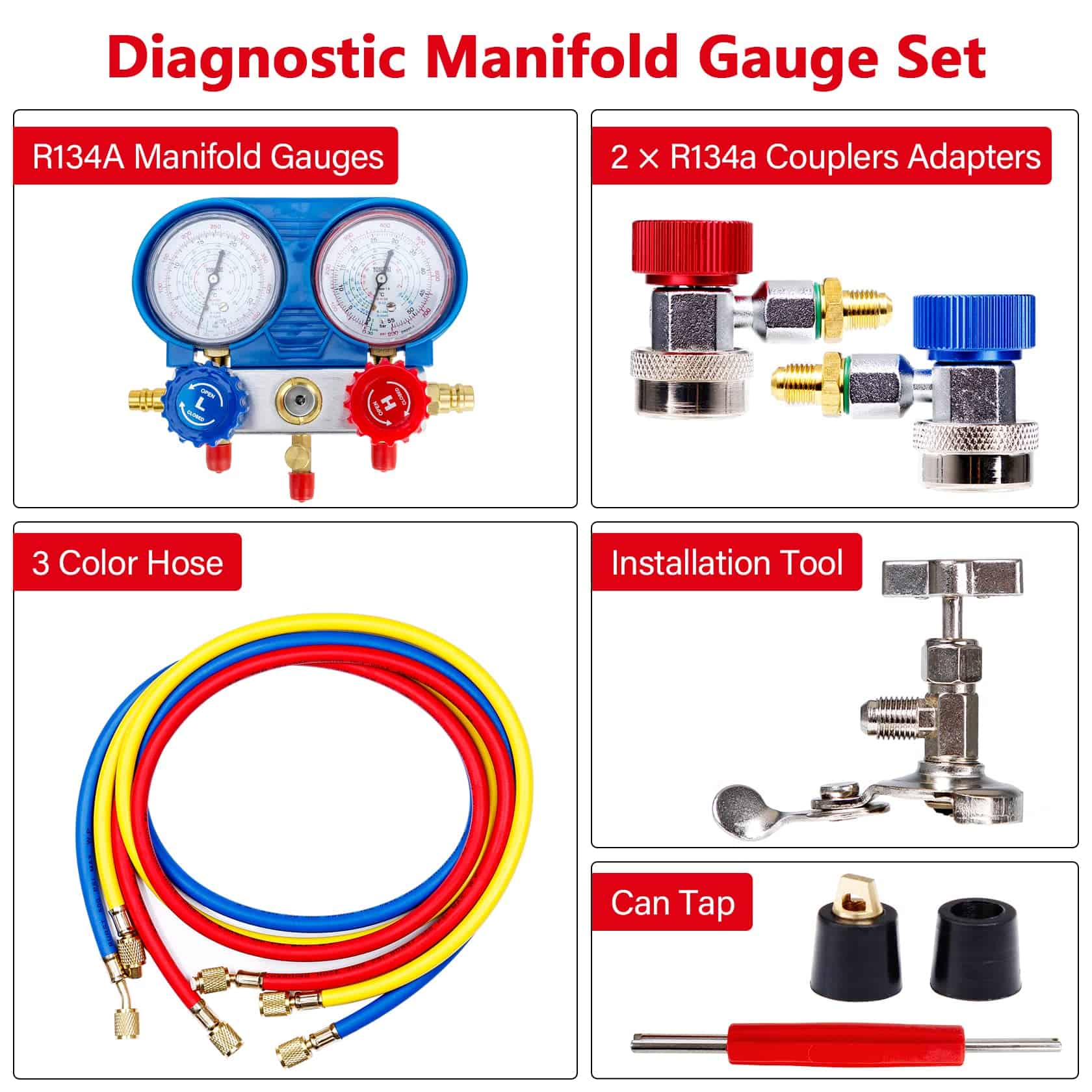 B4B BANG 4 BUCK Bang4buck Manifold Gauge Set, AC Manifold - Imagen 5