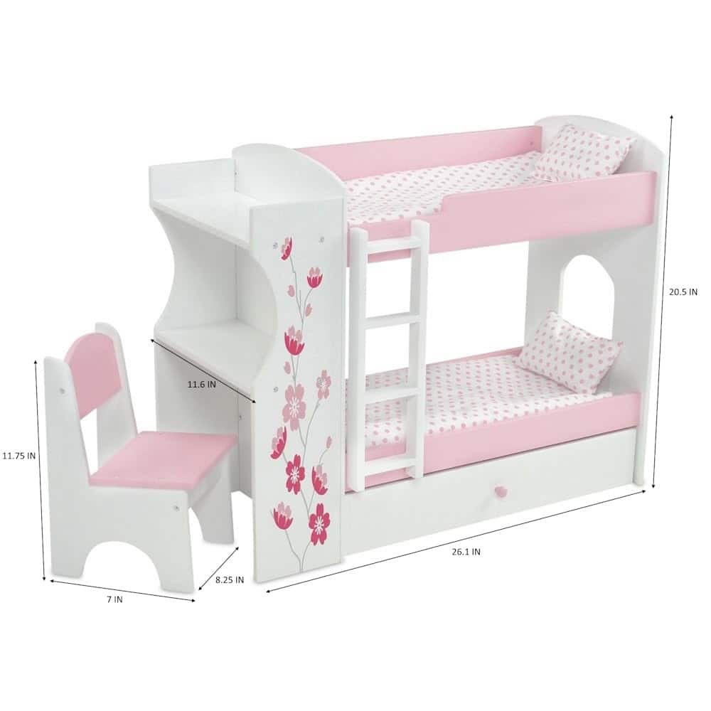 Litera de dormitorio para muñecas Emily Rose de 18", Camas - Imagen 5