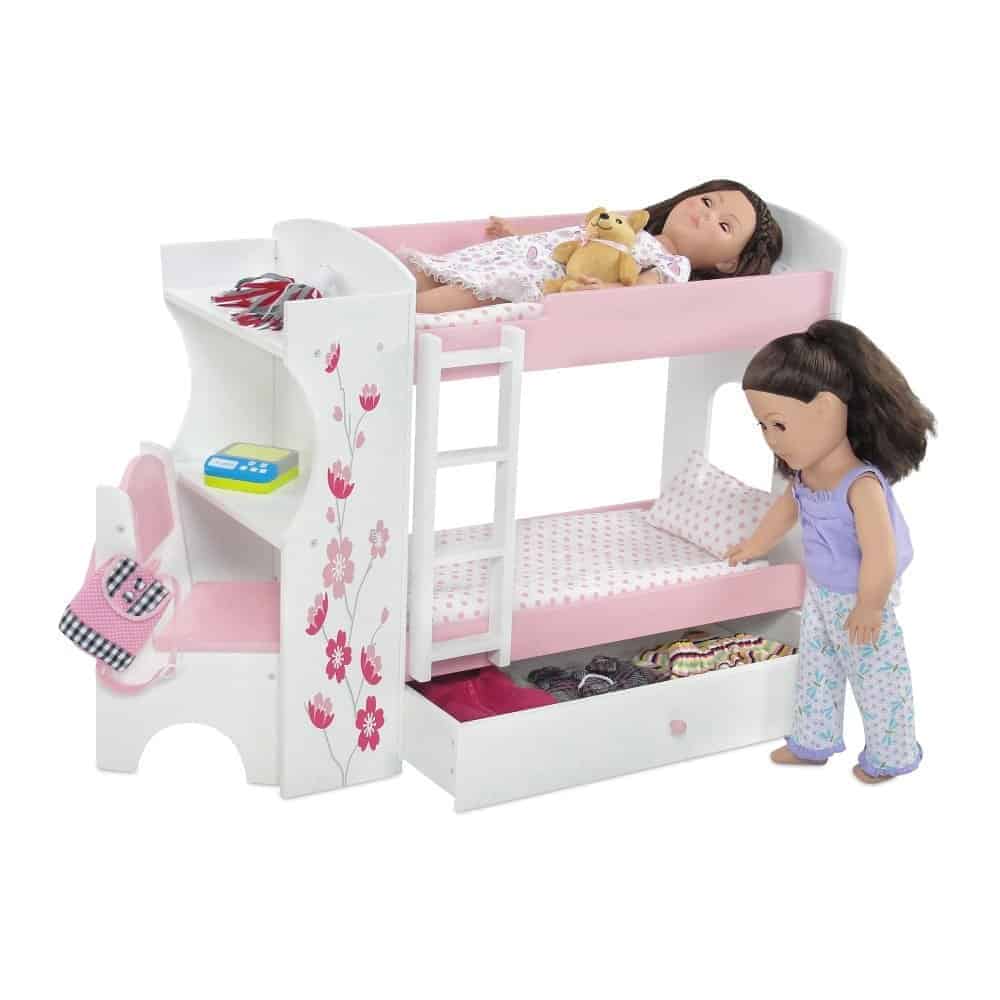 Litera de dormitorio para muñecas Emily Rose de 18", Camas