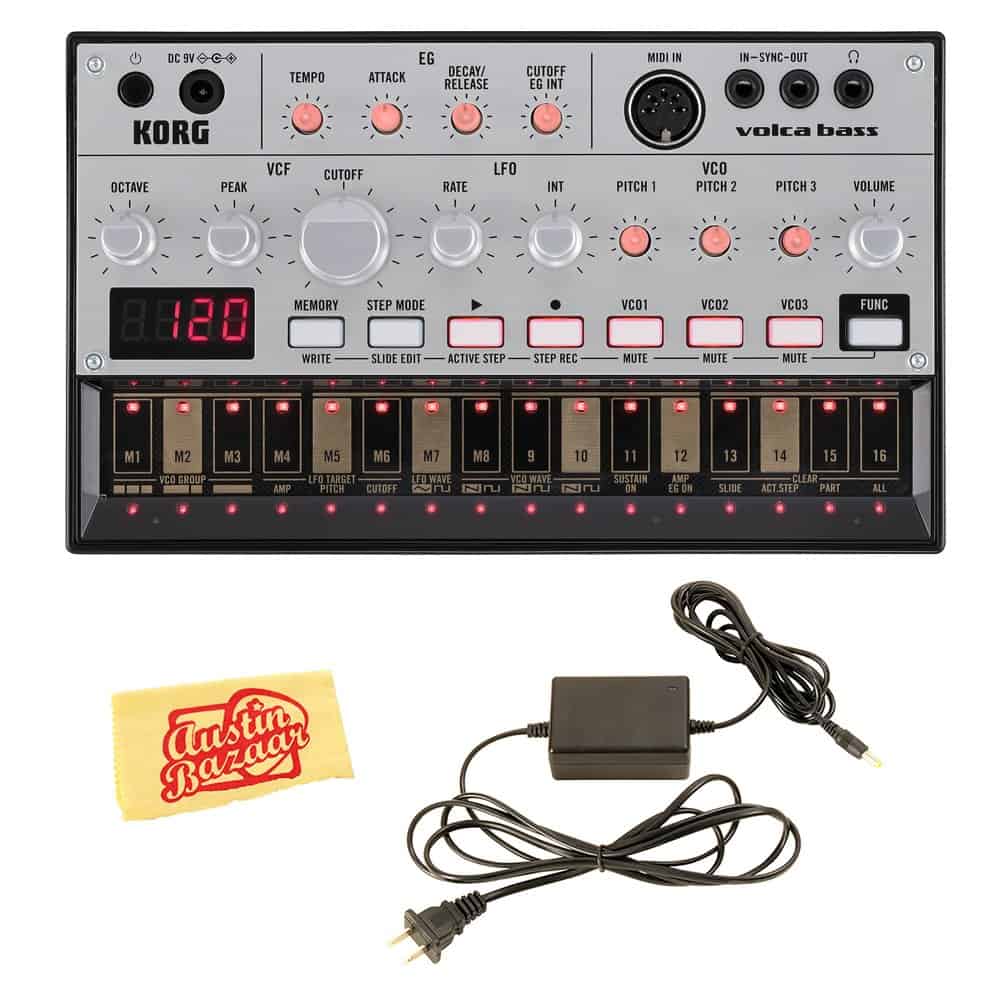 Korg Volca Bass Máquina de Bajo Analógica con Fuente de