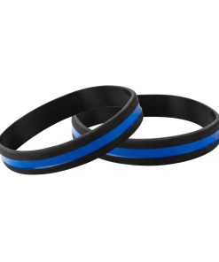 Paquete de 50 Pulseras de Soporte Policial Línea Azul Fina