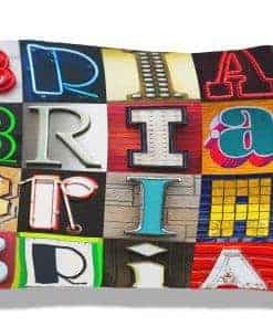 Funda de Almohada Personalizada BRIAN con fotos de letras