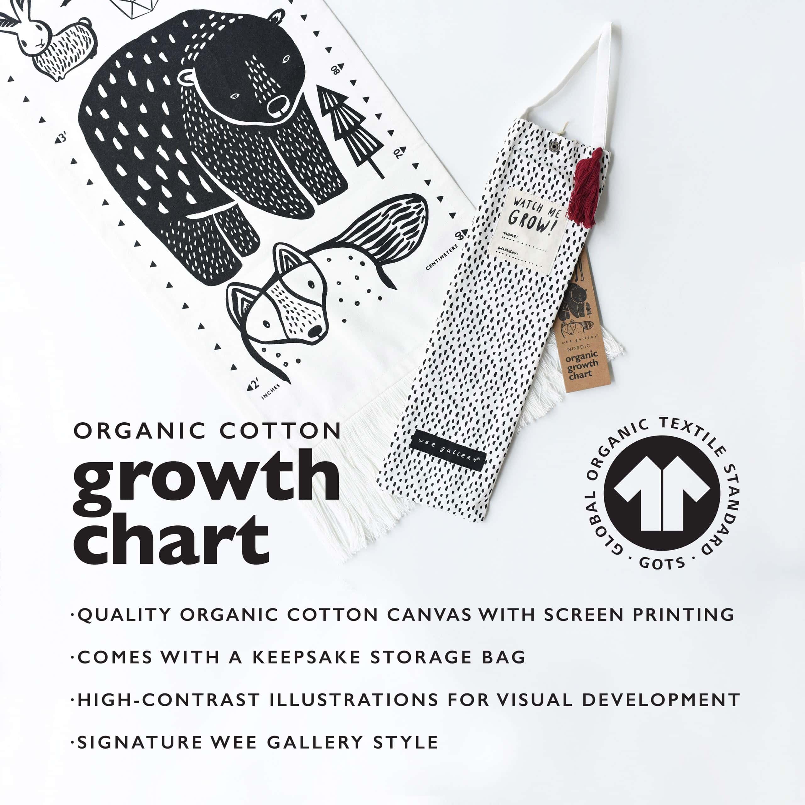Wee Gallery Nordic Lona Gráfico de Crecimiento - Gráfico de - Imagen 3